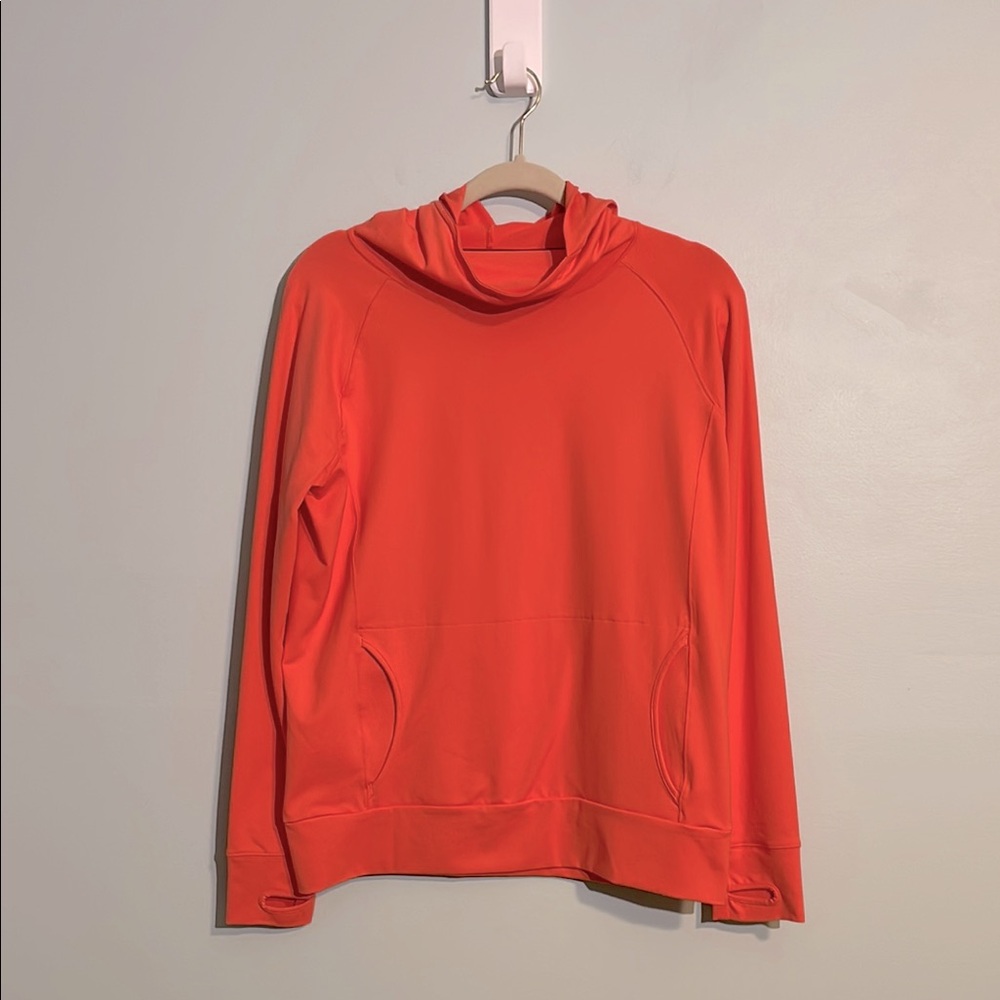 Lands' End Women's Small Pullover Cowl Neck With Hood & Pouch Pocket Stretch